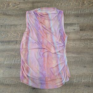 ZARA | Draped Tulle Mesh Tie Dye Sheer Tank Top | Sz. XL